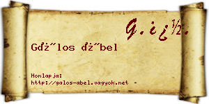 Gálos Ábel névjegykártya