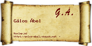 Gálos Ábel névjegykártya